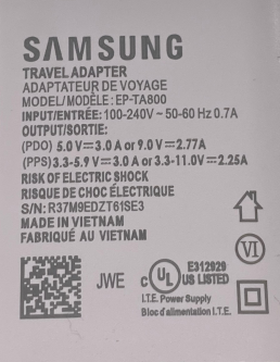 Adaptador 25 watts original Samsung